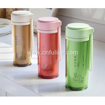 Leakproof Double Wall Bamboo Fiber Plastic Mug